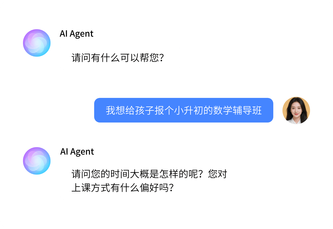 智能AI客服系統示意圖